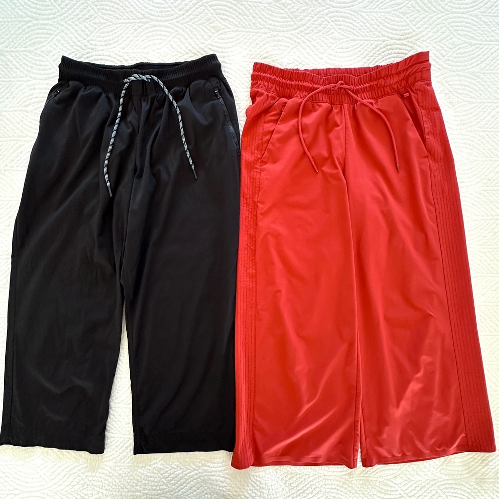 Athleta Avenue Wide Leg Crop Pant & Trekkie Straight Crop Pant, size 4 Petite